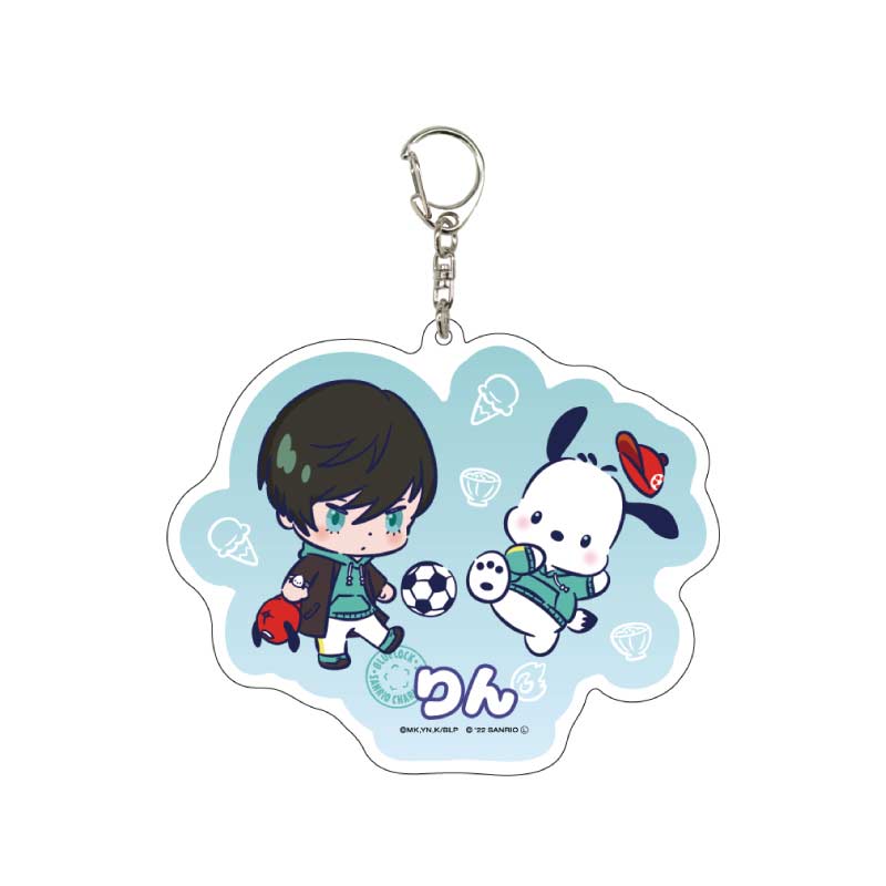 (PO) Deka Acrylic Key Chain Blue Lock x Sanrio Characters 08 Itoshi Rin x Pochacco (Mini Character Illustration) Image_1