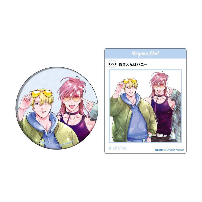 (PO) Can Badge & Acrylic Card Set Kevin Tobidase Works 01 Waru / Yankee Gap Moe Megane BL Fair (Original Illustration) Image_1