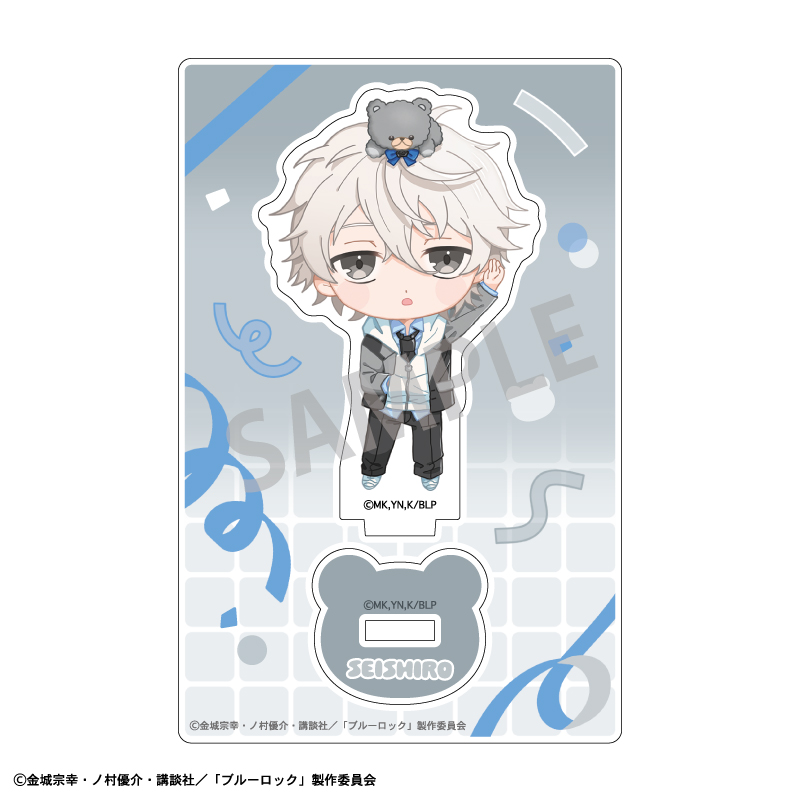(PO) Blue Lock Mini Acrylic Stand Nagi Seishiro Teddy Bear Original Illustration Image_2