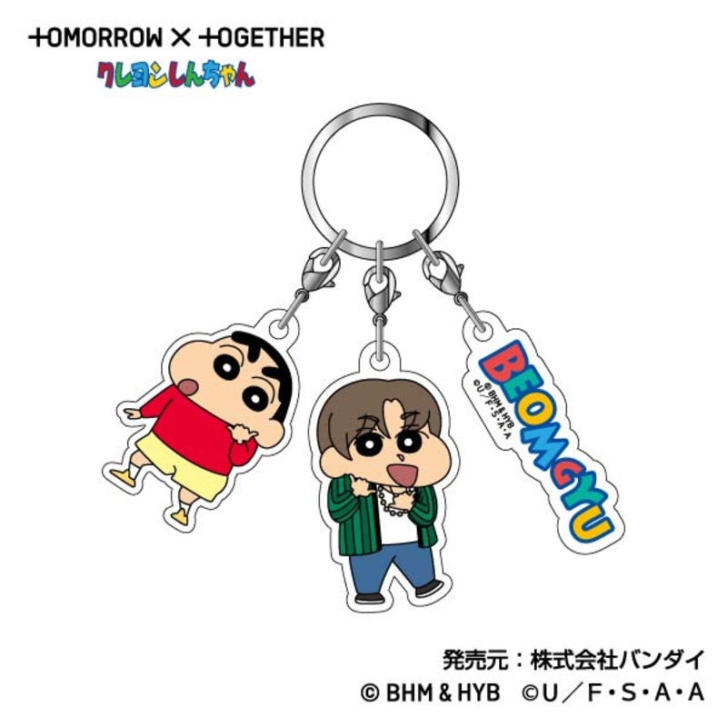 (PO) Triple Acrylic Key Chain TOMORROW X TOGETHER Crayon Shin-chan 03 BEOMGYU Image_1