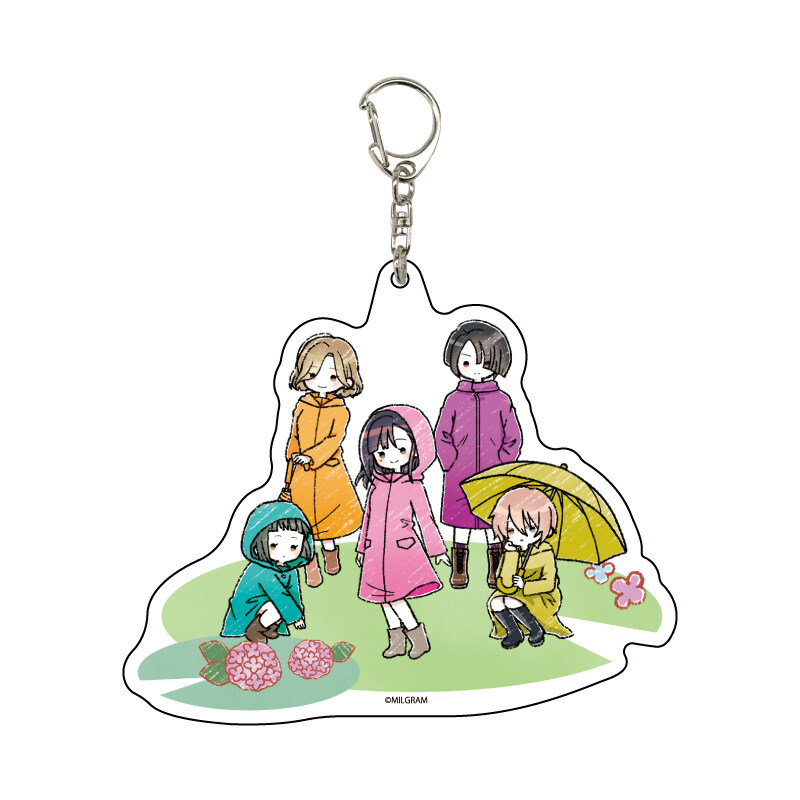 (PO) Deka Acrylic Key Chain Milgram 02 Yuno & Mu & Mahiru & Amane & Kotoko Rainy Season Ver. (Graff Art Illustration) Image_1