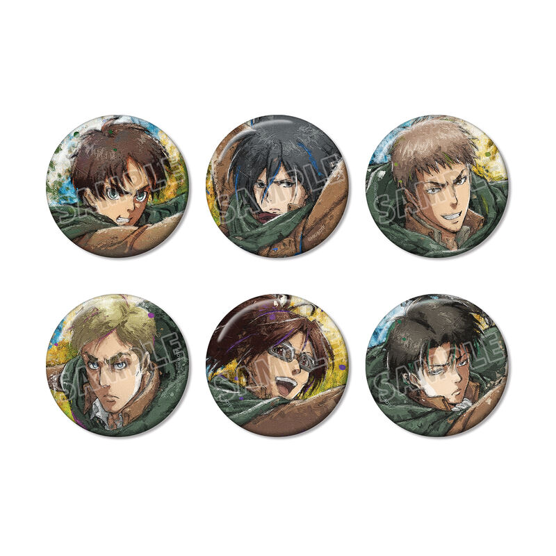 (PO) Attack on Titan Trading grunge CANVAS Can Badge [BOX] Image_1