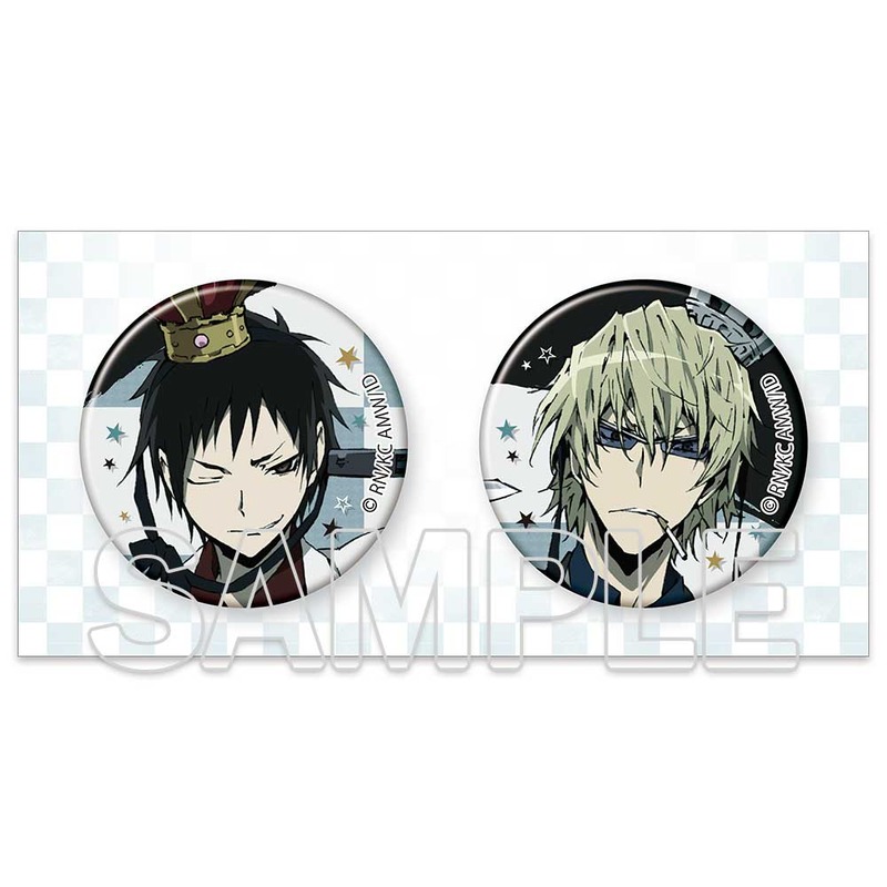 (PO) Durarara!!x2 Original 20th Anniversary Can Badge Set Ver. Orihara Izaya VS Heiwajima Shizuo (Chessboard) Image_2