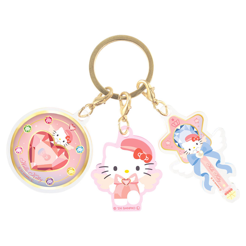 (PO) Sanrio Characters 3 Charm Key Chain Magical Jewelry Hello Kitty Image_1