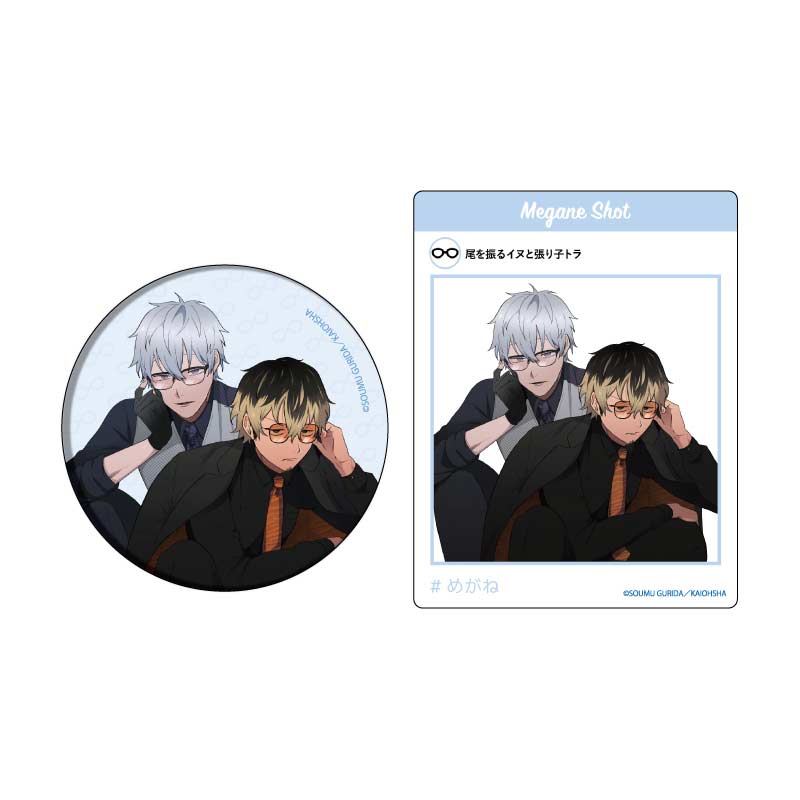 (PO) Can Badge & Acrylic Card Set Soumu Gurida Works 01 Waru / Yankee Gap Moe Megane BL Fair (Original Illustration)