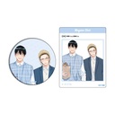 (PO) Can Badge & Acrylic Card Set Yoriko Works 01 Waru / Yankee Gap Moe Megane BL Fair (Original Illustration)