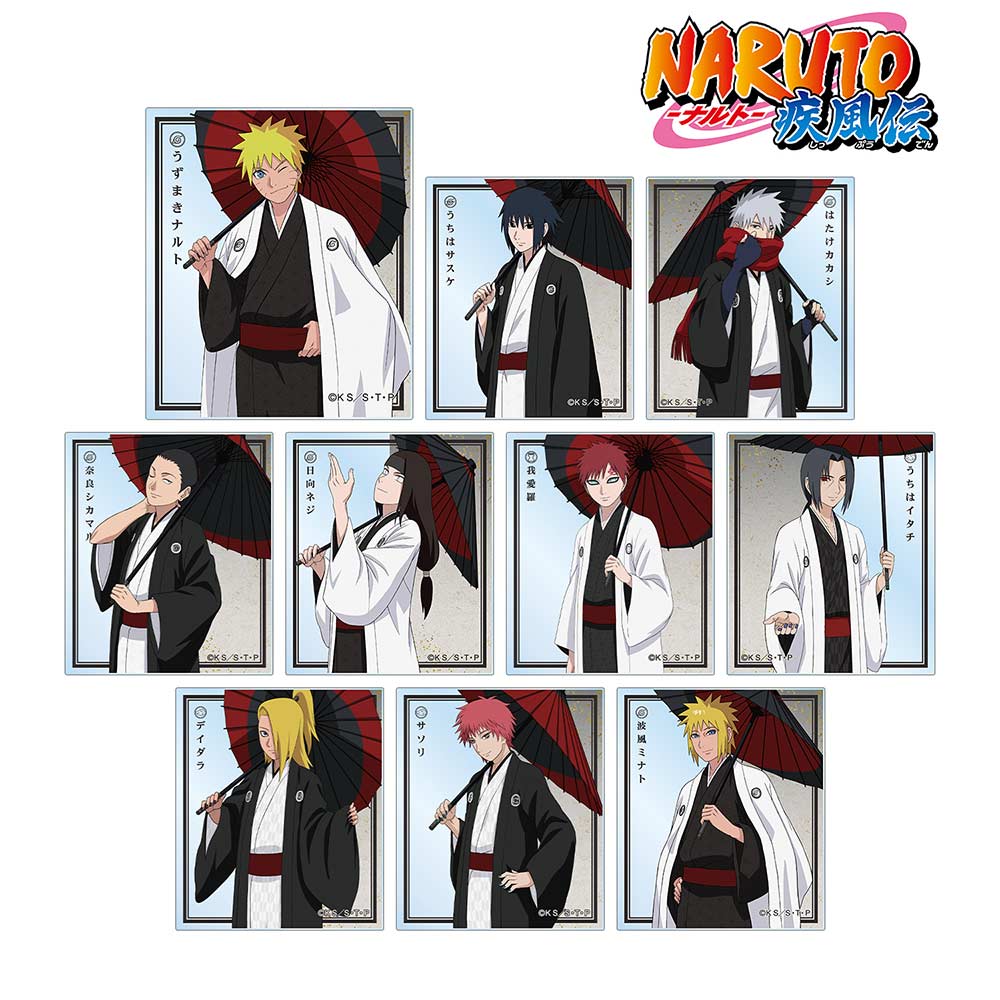 NARUTO Shippuden Original Illustration Coarse Oilpaper Umbrella Kimono Ver. Trading Acrylic Card [BOX]