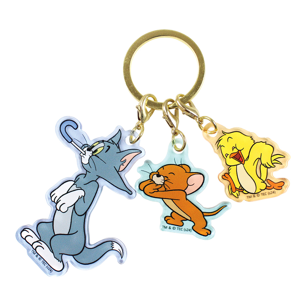(PO) Tom and Jerry 3 Charm Key Chain - Tom & Jerry & Little Quacker