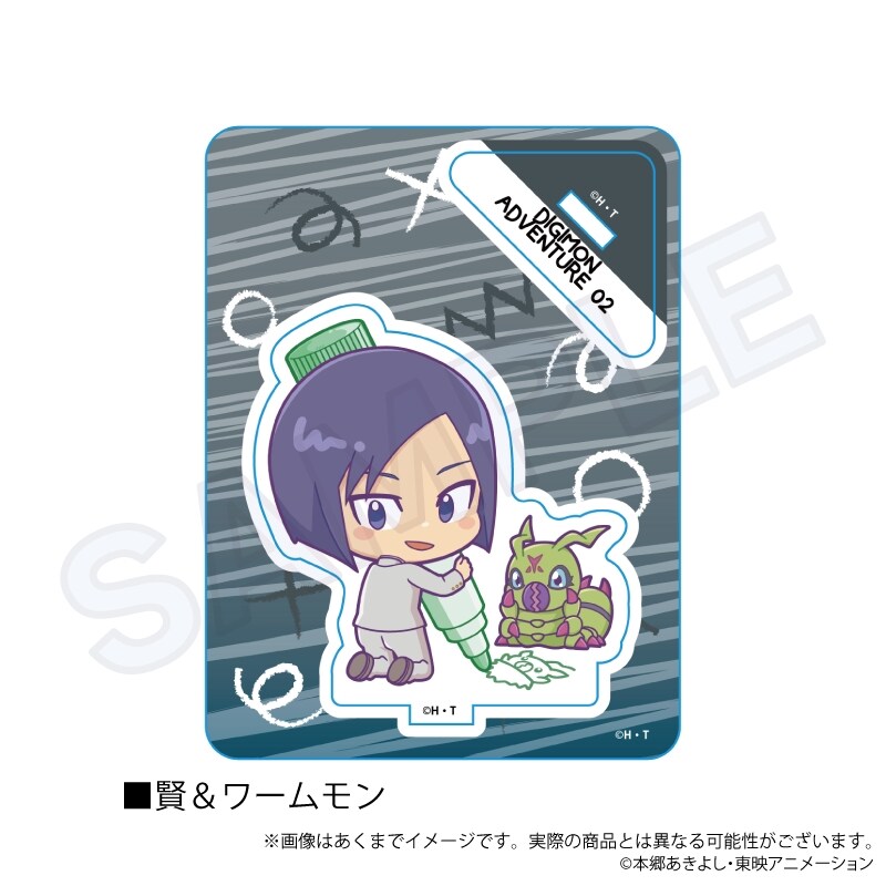 (PO) Digimon Series Mini Character Stand Oekakiccho Ver. Ken & Wormmon