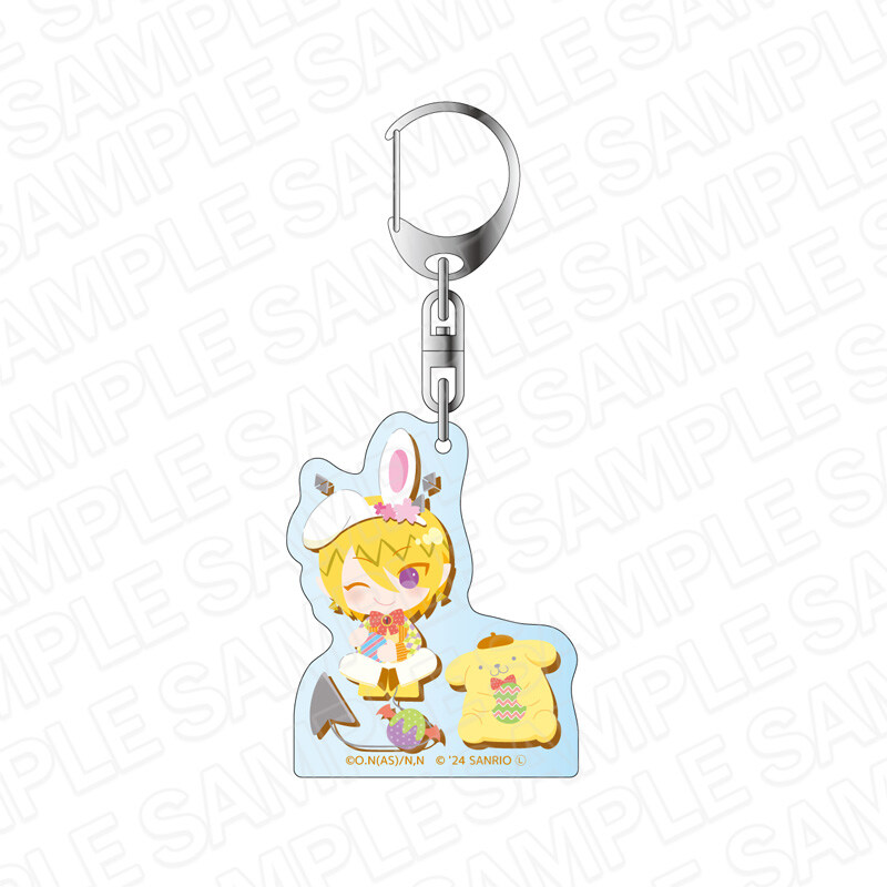 (PO) Welcome to Demon School! Iruma-kun x Sanrio Characters Acrylic Key Chain Shax Lead x Pom Pom Purin Easter Ver.