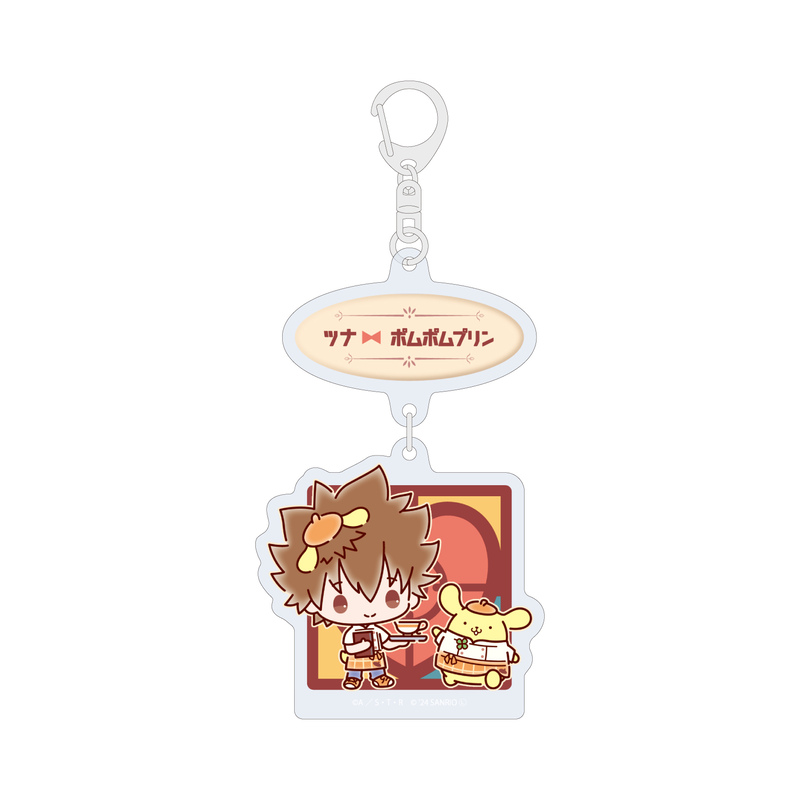 Linked Acrylic Key Chain Reborn! x SANRIO CHARACTERS 02 Sawada Tsunayoshi x Pom Pom Purin (Mini Character Illustration)