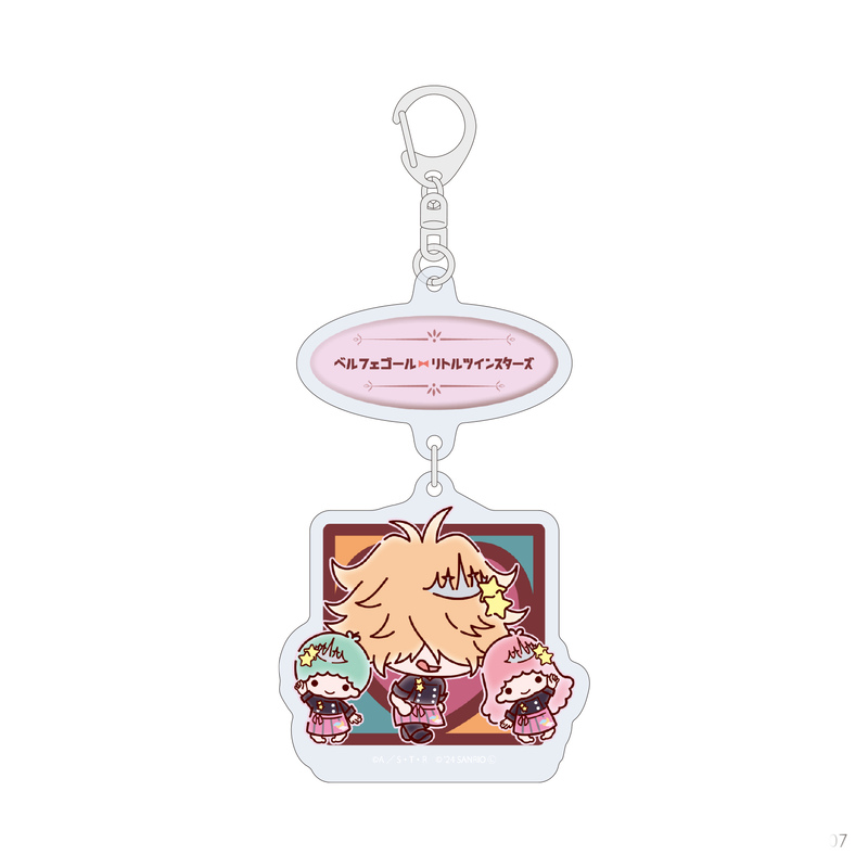 (PO) Linked Acrylic Key Chain Reborn! x SANRIO CHARACTERS 09 Belphegor x Little Twin Stars (Mini Character Illustration)