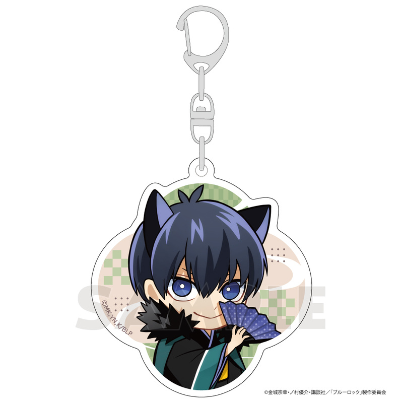 (PO) Blue Lock Acrylic Key Chain Isagi Yoichi Kimono Kemomimi