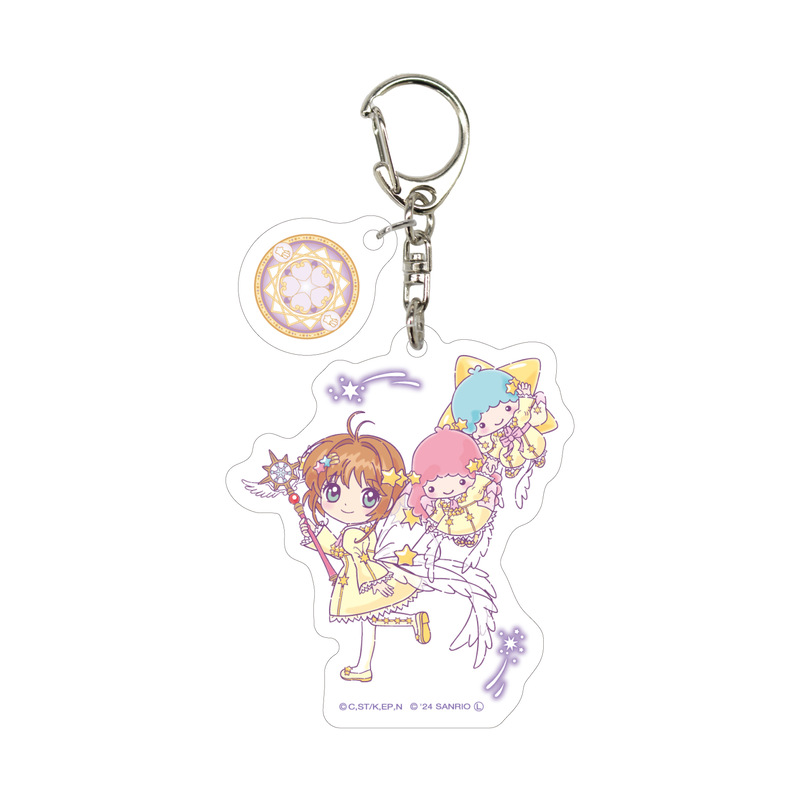 (PO) Acrylic Key Chain with Parts Cardcaptor Sakura x Sanrio Characters 03 Kinomoto Sakura x Little Twin Stars (Collaboration Illustration)
