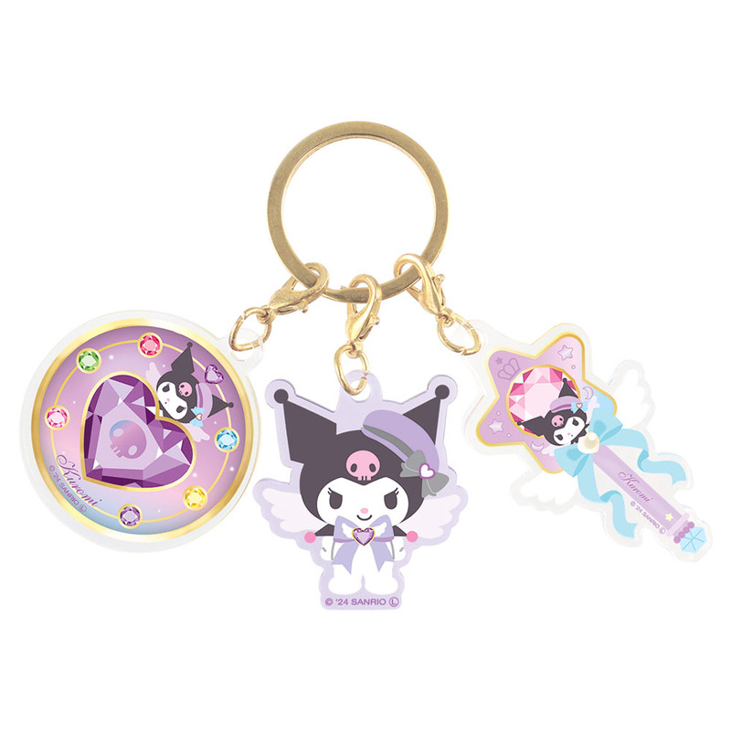 (PO) Sanrio Characters 3 Charm Key Chain Magical Jewelry Kuromi
