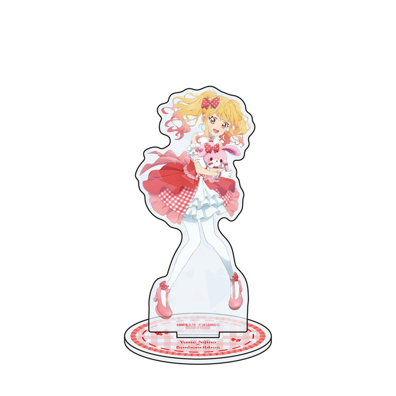 (PO) Hologram Acrylic Stand Aikatsu! Series x Sanrio Characters 03 Nijino Yume x BonBon Ribbon (Life-Size Illustration)