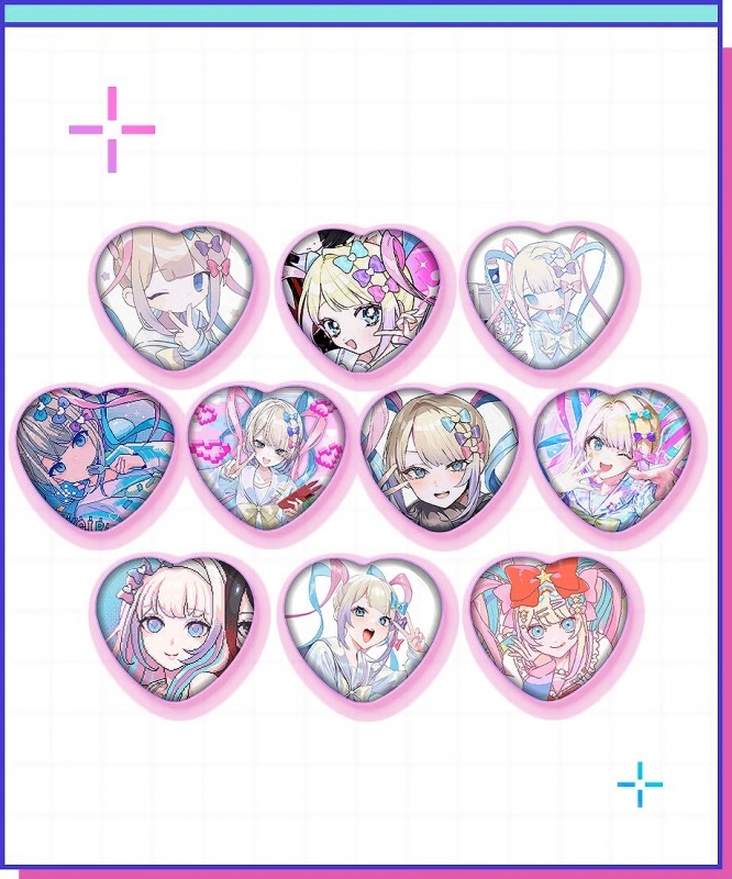 (NG) Needy Streamer Overload - Super Ten-Chan Trading Heart-Shaped Can Badge