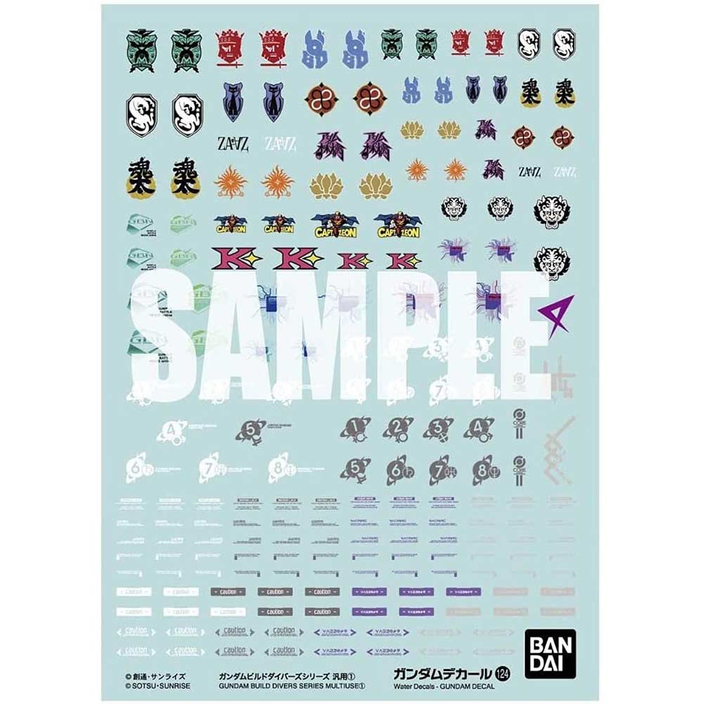 Gundam Decal No.124 Gundam Build Divers Series Multiuse 1