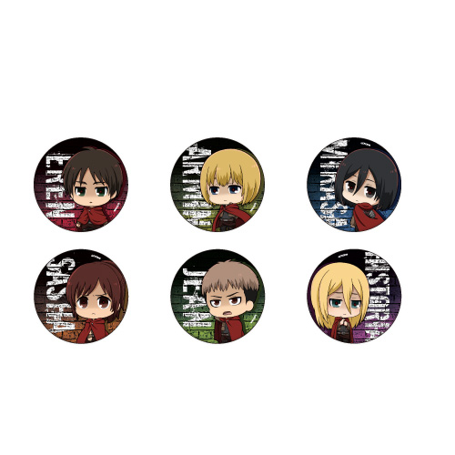 Attack on Titan Can Badge 08 Dark Ver. (Mini Character) [BOX]