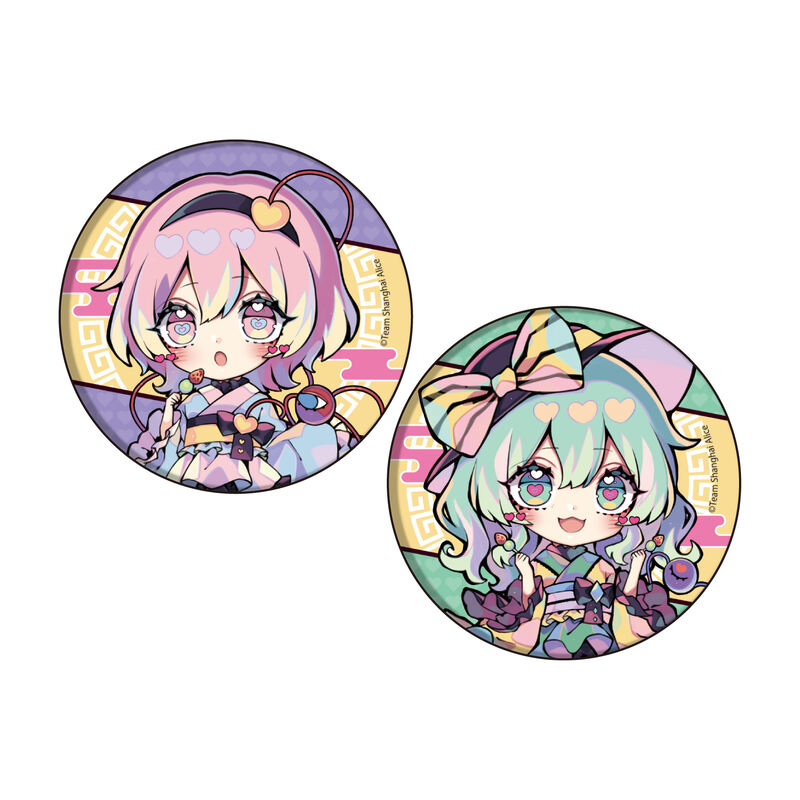 (PO) Can Badge 2 Set Touhou Project 03 Satori & Koishi Yukata Ver. (Mini Character Illustration) Image_1