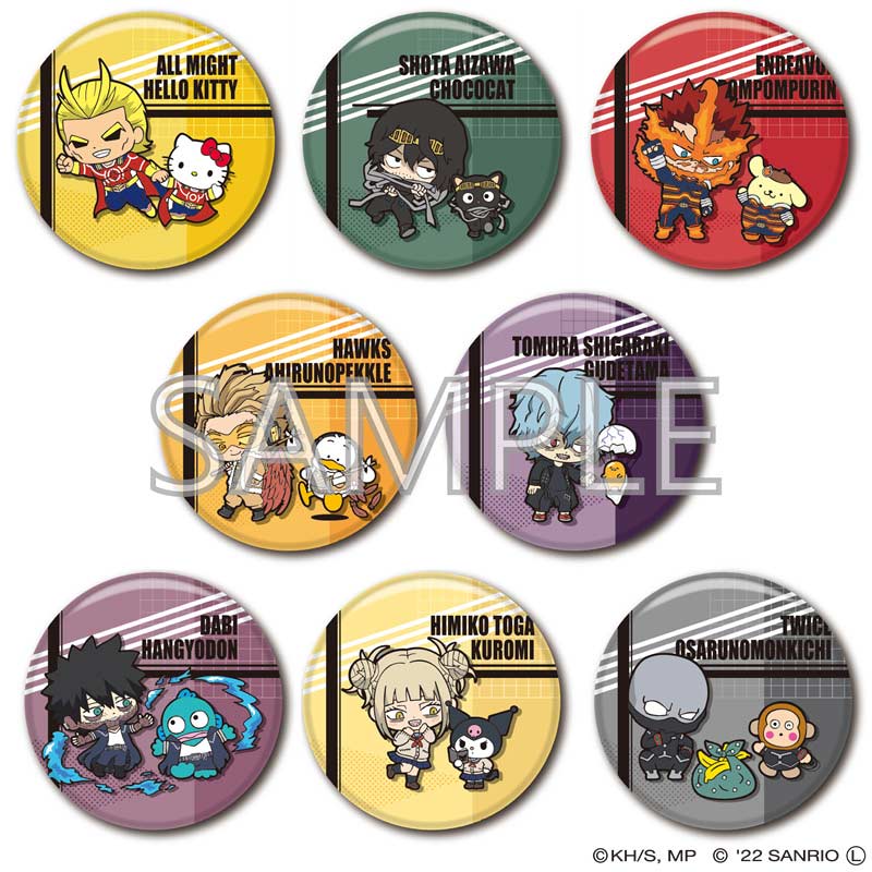 (PO) My Hero Academia x Sanrio Characters Trading Can Badge B Pro Hero & Villains [BOX] Image_1