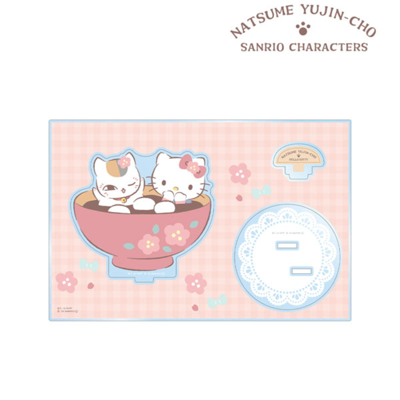 (PO) Natsume Yujincho x Sanrio Characters Nyanko-sensei x Hello Kitty Big Acrylic Stand with Parts Ver. B Image_1