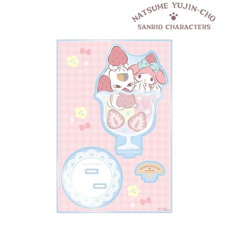 (PO) Natsume Yujincho x Sanrio Characters Nyanko-sensei x My Melody Big Acrylic Stand with Parts Ver. B Image_1