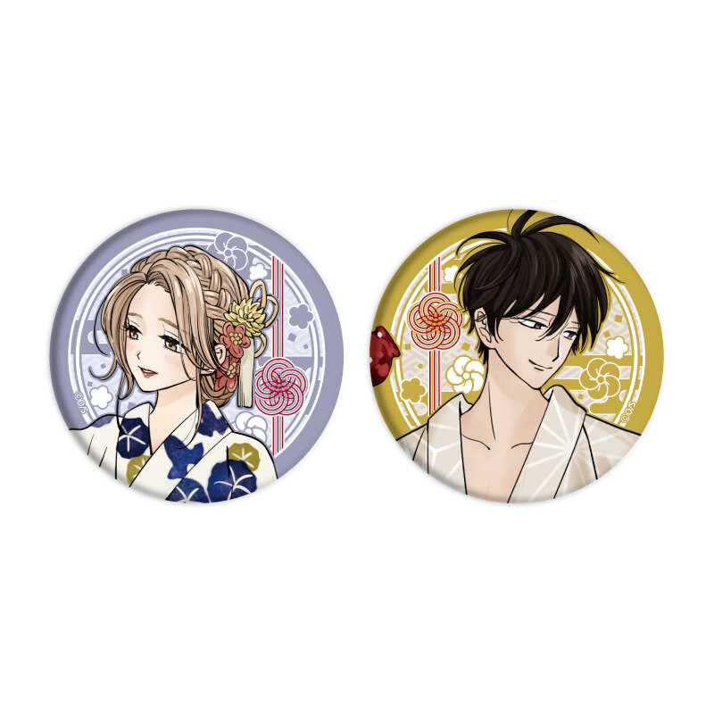 (PO) Can Badge 2 Set Firefly Wedding 01 Kirigaya Satoko & Goto Shinpei Yukata Ver. (Original Illustration) Image_1