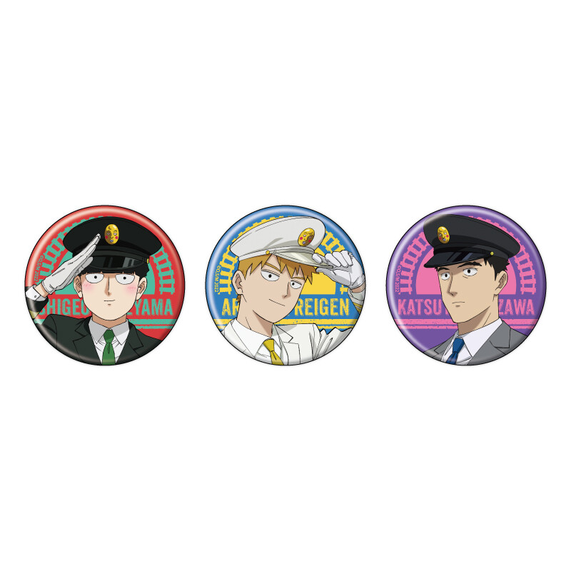 (PO) Can Badge 3 Set Mob Psycho 100 III 02 Kageyama Shigeo & Reigen Arataka & Serizawa Katsuya Station Staff Style Ver. (Original Illustration) Image_1
