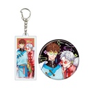 (PO) Acrylic Key Chain & Can Badge Set Simplified Pervert Romance 01 Sanada & Kashima (Original Illustration) Image_1