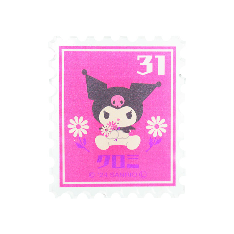 (PO) Sanrio Characters Retro Stamp Acrylic Badge Kuromi 8203-119 Image_1