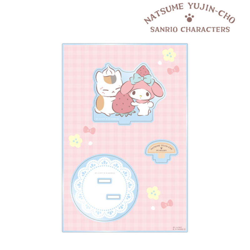(PO) Natsume Yujincho x Sanrio Characters Nyanko-sensei x My Melody Big Acrylic Stand with Parts Ver. A Image_1