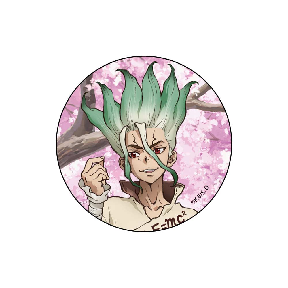 (PO) Dr. Stone Trading Original Illustration Can Badge - Ishigami Senku (Cherry Blossom) Image_1