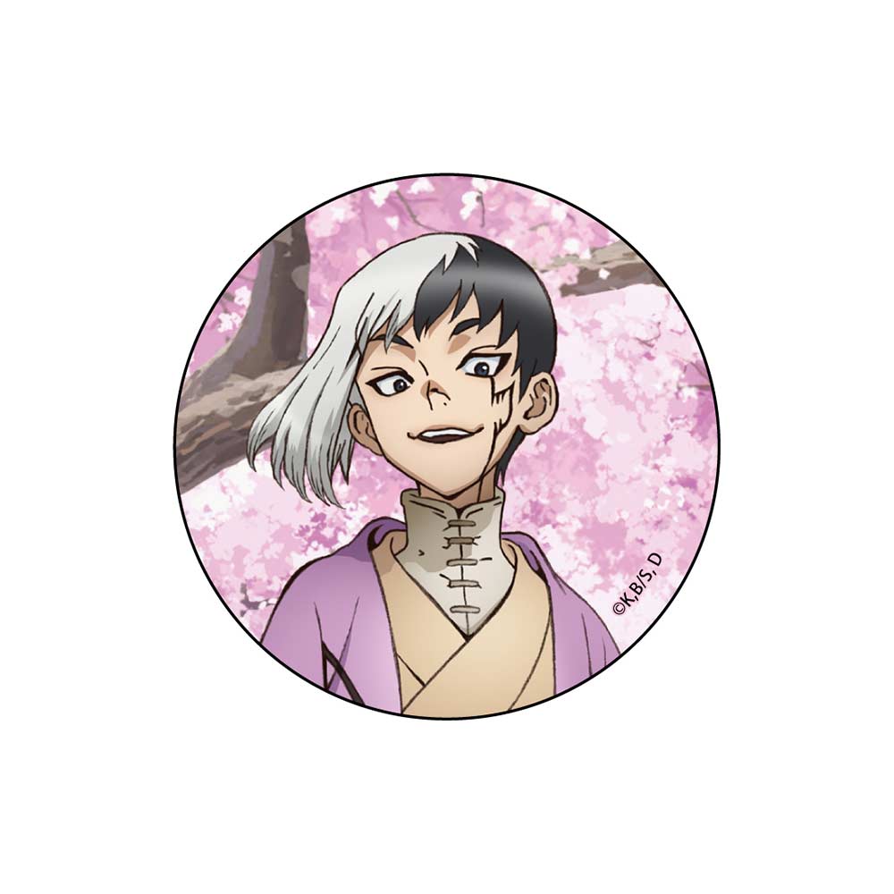 (PO) Dr. Stone Trading Original Illustration Can Badge - Asagiri Gen (Cherry Blossom) Image_1