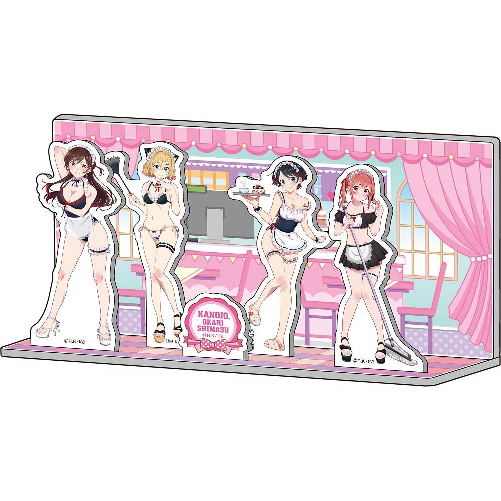 (PO) Rent-A-Girlfriend Original Illustration Acrylic Diorama Swimwear Maid Ver. Image_1