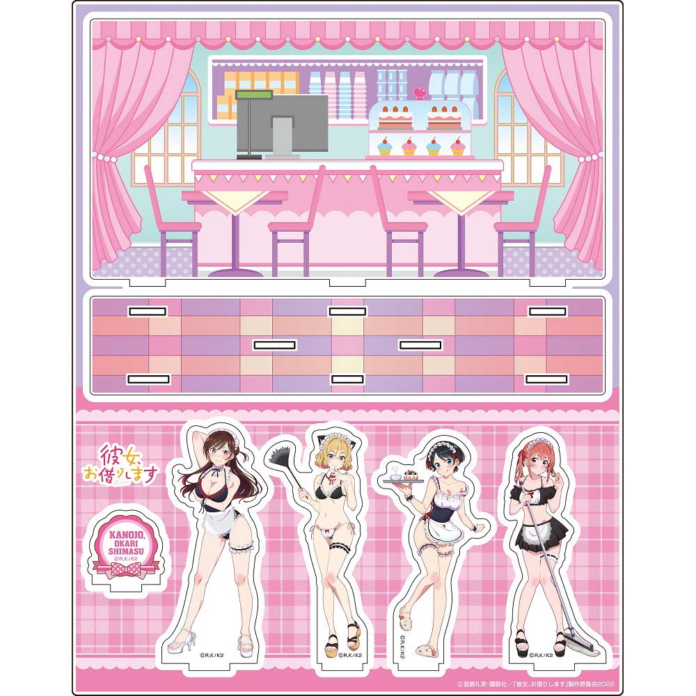 (PO) Rent-A-Girlfriend Original Illustration Acrylic Diorama Swimwear Maid Ver. Image_2