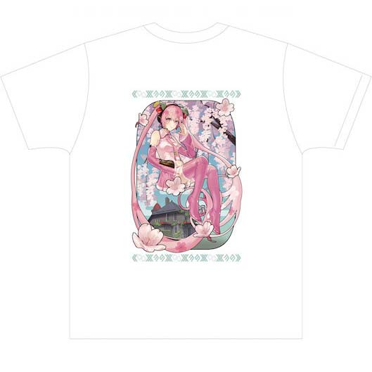 (PO) Hirosaki Sakura Festival 2022 x Sakura Miku Kogin.net Collab Tsugaru Kogin Embroidery T-Shirt (White X Navy) (L) Image_2