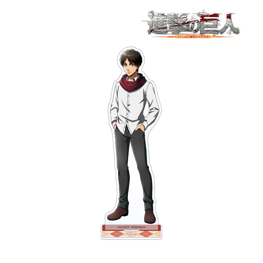 (PO) Attack on Titan Original Illustration Eren Wear Muffler Ver. Big Acrylic Stand Image_1