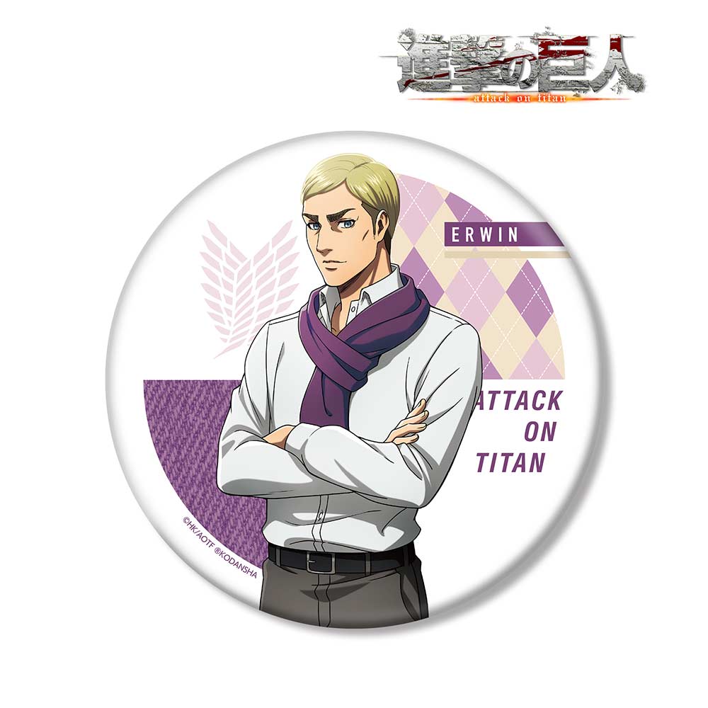 (PO) Attack on Titan Original Illustration Erwin Wear Muffler Ver. Big Can Badge Image_1