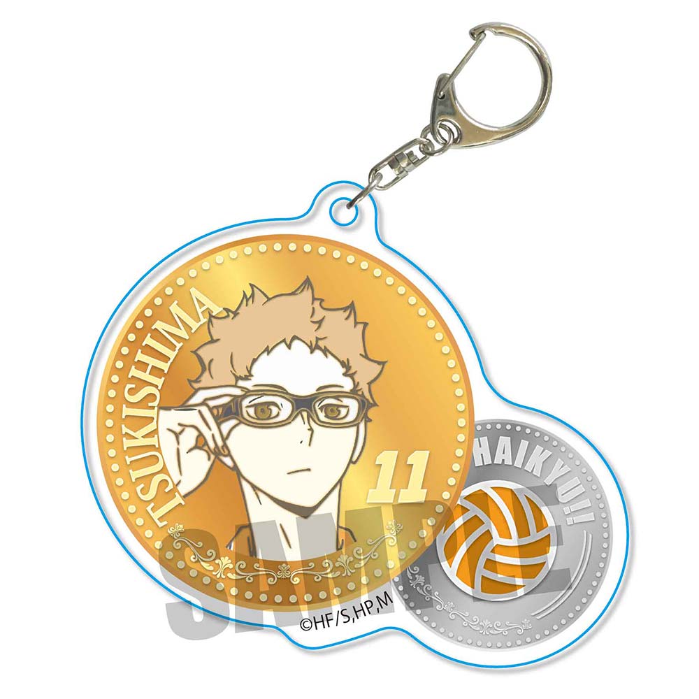 (PO) Haikyu! To The Top Chara Medal Acrylic Key Chain Tsukishima Kei (Re-issue) Image_1