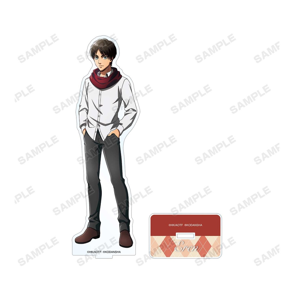 (PO) Attack on Titan Original Illustration Eren Wear Muffler Ver. Big Acrylic Stand Image_3