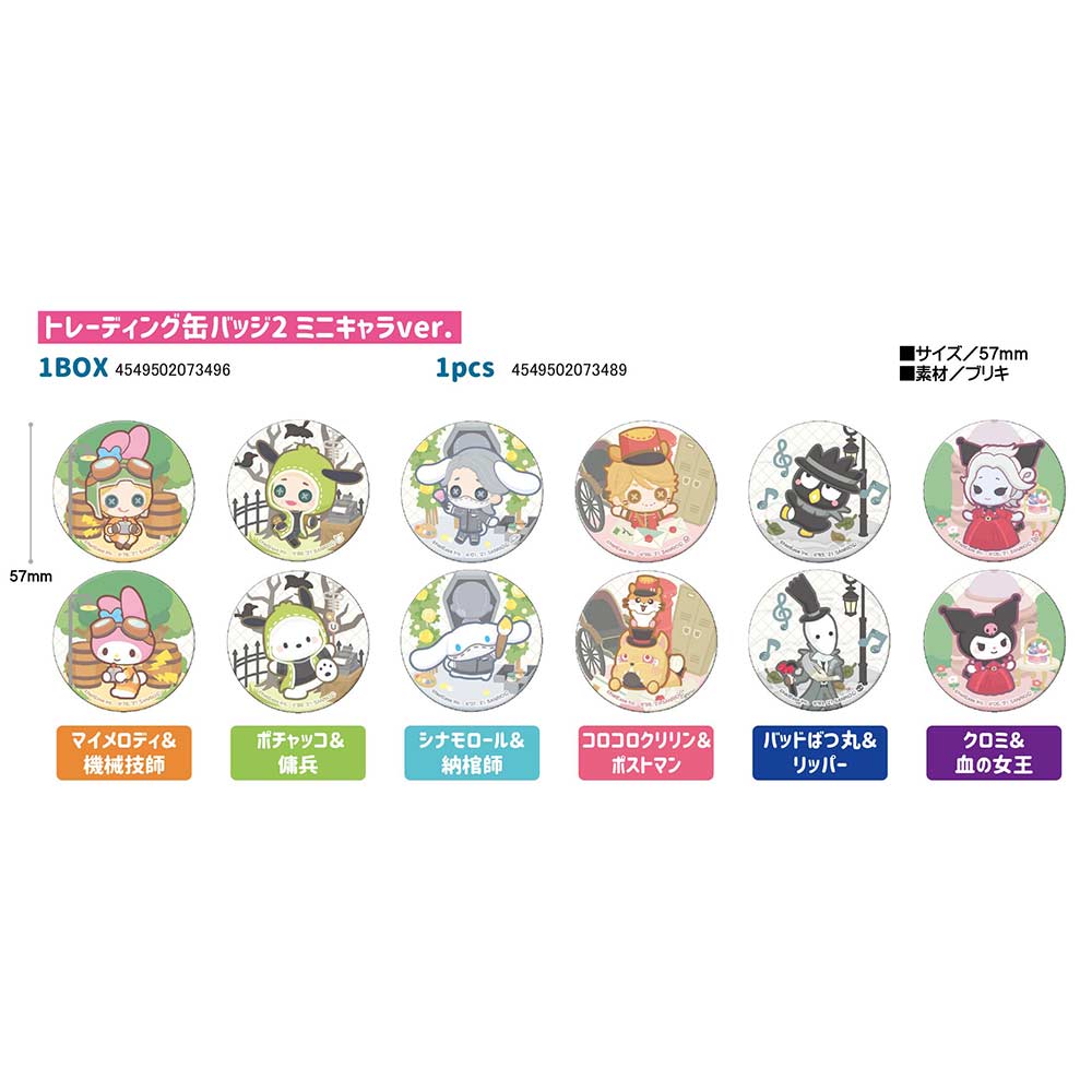 (PO) Identity V x Sanrio Characters Trading Can Badge 2 Mini Character Ver. [BOX] Image_1