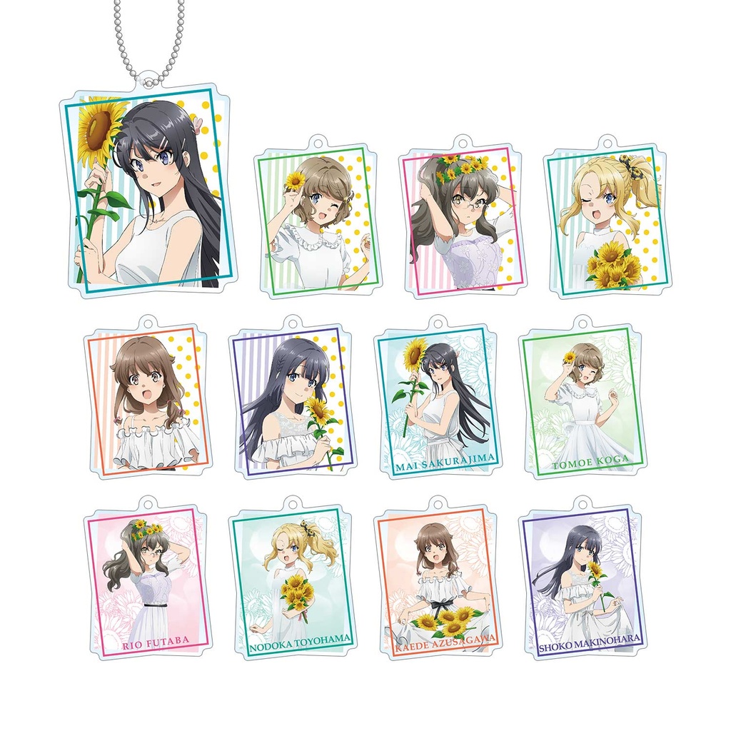 (PO) Rascal does Not Dream of Bunny Girl Senpai Original Illustration Sunflower & White Dress Ver. Trading Acrylic Key Chain [BOX] Image_2