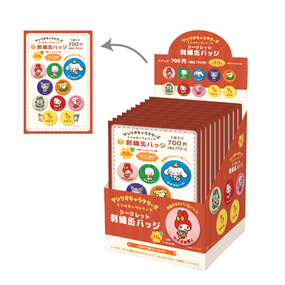 (PO) Sanrio Characters Retro Pop Series Secret Embroidery Can Badge [BOX] Image_12