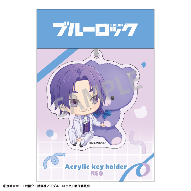 (PO) Blue Lock Acrylic Key Chain Mikage Reo Teddy Bear Original Illustration Image_2