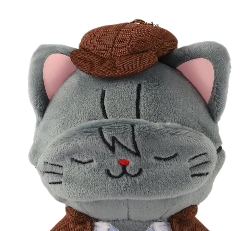 (PO) Bungo Stray Dogs withCAT Plush Key Chain with Eye Mask Edogawa Rampo Image_2