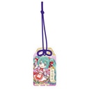 (PO) Hatsune Miku x Maneki-neko Omamori Style by Benefit Acrylic Key Chain Art by Rassu White Cat Standing & Right Hand Raised Image_1