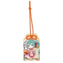(PO) Hatsune Miku x Maneki-neko Omamori Style by Benefit Acrylic Key Chain Art by Rassu White Cat Sitting & Right Hand Raised Image_1