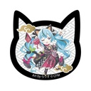 (PO) Hatsune Miku x Maneki-neko Cat Type Acrylic Magnet Art by Rassu Black Cat Standing & Right Hand Raised Image_1