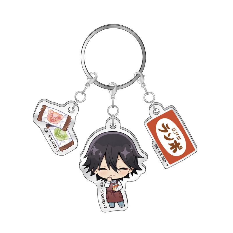 (PO) Bungo Stray Dogs Triple Acrylic Key Chain Bungo Dagashi Shop Ver. Edogawa Rampo Image_1
